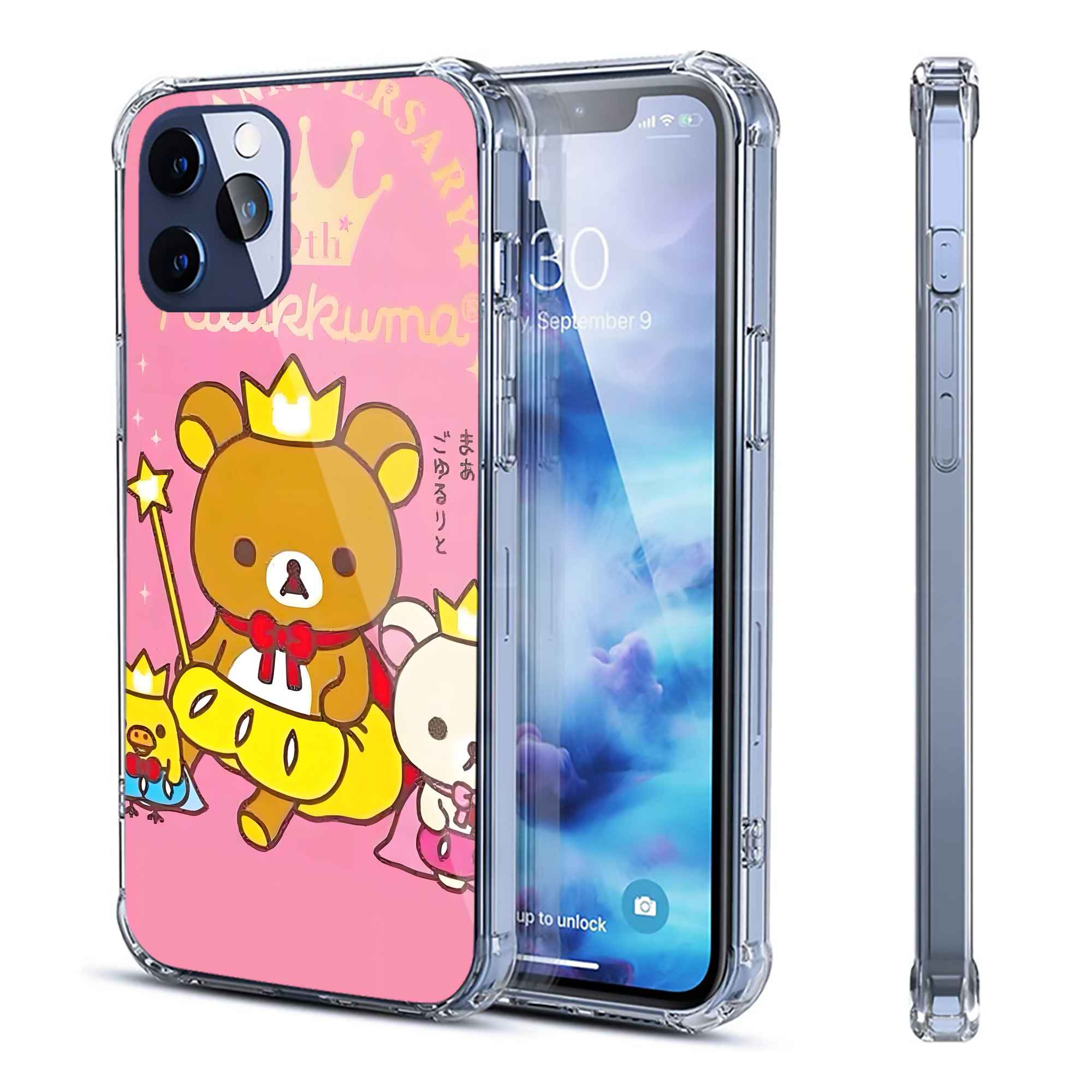 （画像用） リラックマ リラックマ キイロイトリ Rilakkuma Korilakkuma Kiiroitori 【iPhone 12シリーズ対応】透明スマホケース（クリアソフトケース）